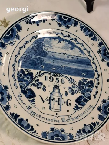 декоративна порцеланова чиния за стена  Delft 25/4, снимка 3 - Декорация за дома - 50214745