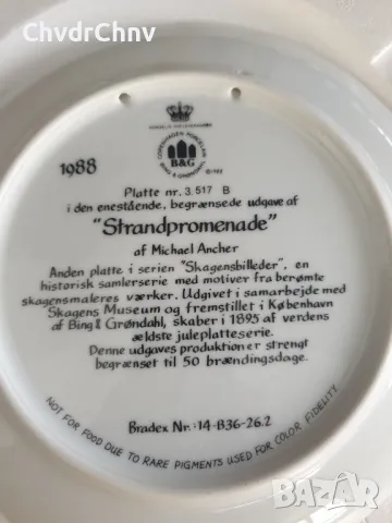 3бр Copenhagen B&G/Копенхаген датска колекционерска декоративна порцеланова чиния-картина, снимка 8 - Картини - 48043903