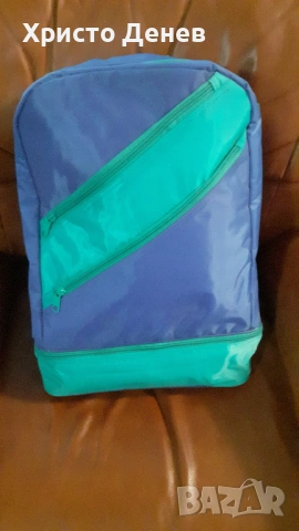 раница много плътна, двойна с изолация между пластовете, стабилен промазан плат, внос от Дания, снимка 2 - Раници - 53151760