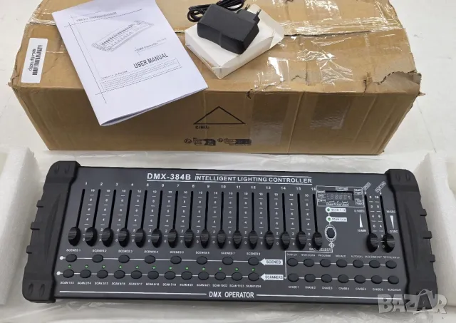 UKing DMX 384 контролер + midi, 384 канала, 240 сцени, снимка 8 - Други - 49444661