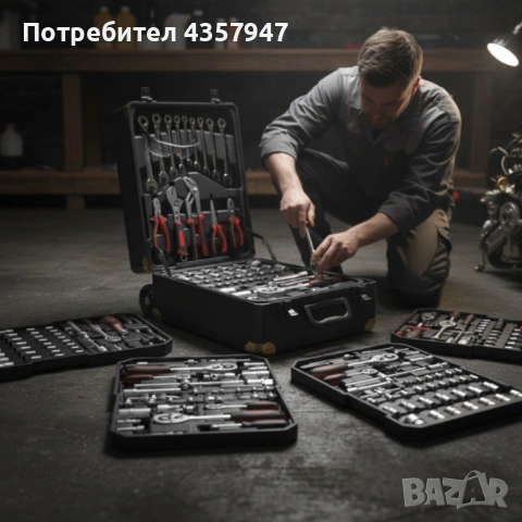 Професионален куфар с инструменти Cheffinger – 599 части, алуминиев тролей комплект, снимка 3 - Куфари с инструменти - 53156805