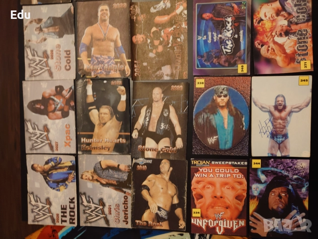 Продавам и разменям листчета с кечисти от WWF WWE, снимка 2 - Колекции - 25172921