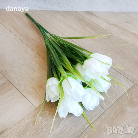 2858 Изкуствени цветя букет от лалета, 30см, снимка 5 - Изкуствени цветя - 51977419