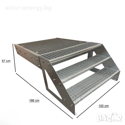 Метално стълбище с площадка 3 стъпала | Свободностоящо | Поцинковано, снимка 2 - Други - 54236136