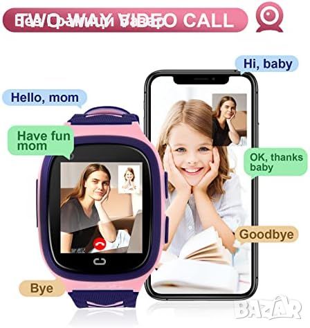 Нов детски смарт часовник с двупосочни обаждания и GPS - видео чат, снимка 3 - Смарт гривни - 46437432