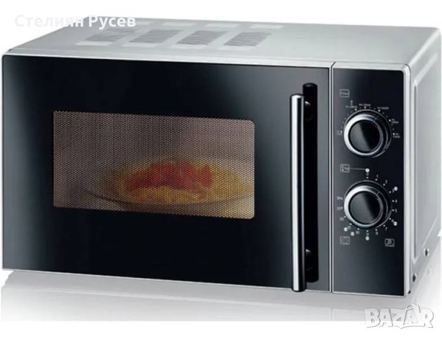 0024  нова микровълнова фурна с грил finlux fmo2074bm GRILL  цена 195лв сива иноксова  2г гаранция/ , снимка 1 - Микровълнови - 46537556