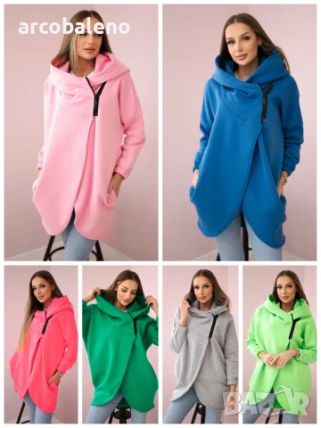 Дамски суичър с къс цип, 8цвята 