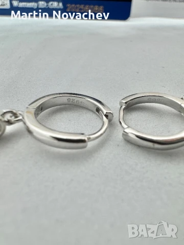 Сребърни обеци с мойсанит  (Диамант), снимка 7 - Обеци - 50797784