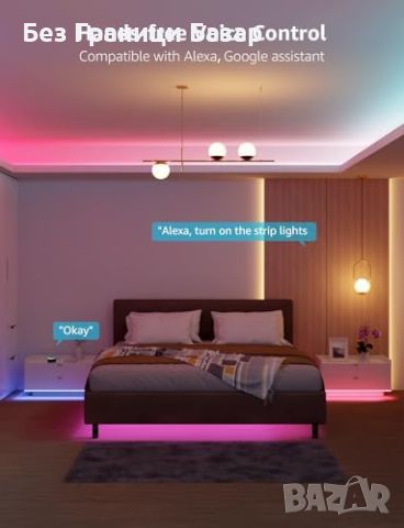 Нова AI LED Лента Lepro S1 150LEDs - 5м, Гласови Команди, Google Assistant, снимка 5 - Лед осветление - 45303611