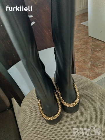 Нови дълги ботуши номер 40 стелка 26 см., снимка 4 - Дамски ботуши - 51855475