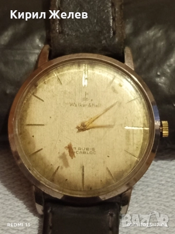 Стар механичен часовник мъжки Walker Hall рядък за КОЛЕКЦИЯ 51465, снимка 2 - Антикварни и старинни предмети - 52334512