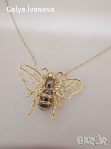 Колие Реалистична Пчела , снимка 2 - Колиета, медальони, синджири - 51689402