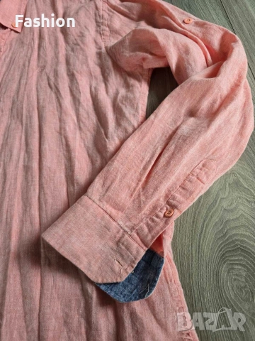 Уникална мъжка риза на ZEN AND ZEN от лен, снимка 3 - Ризи - 53494809