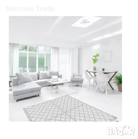 Декоративни подложки - килим за под, Тип Пъзел, Бяло-Сив