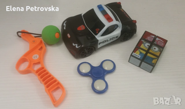 Лот от Полицейска кола Little Tikes , спинер, изтрелвачка и кубче
