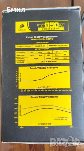 Захранване Corsair TX850 - работещо, стабилно, снимка 8 - Захранвания и кутии - 54041132