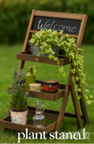 Елегантна и практична поставка за цветя, с три нива