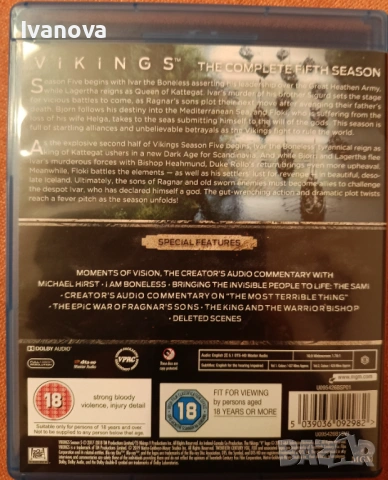 VIKINGS- fifth season, снимка 2 - Blu-Ray филми - 54071918
