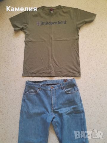 Мъжки дънки и тениска M-размер 
