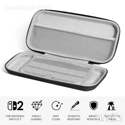 Твърд калъф за Nintendo Switch 2 с място за 12 игри и аксесоари, снимка 4 - Калъфи, кейсове - 53481155