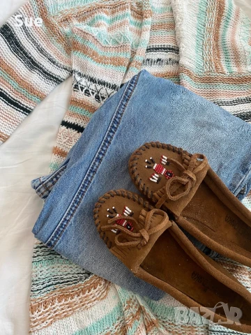Minnetonka Дамски бохо индиански мокасини летни обувки , снимка 1