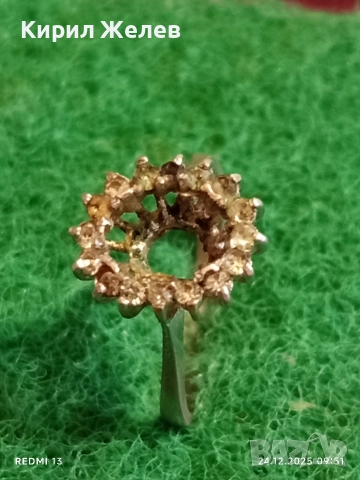 Сребърен пръстен с фасетирани кристали майстоска изработка 27129, снимка 4 - Пръстени - 52889758