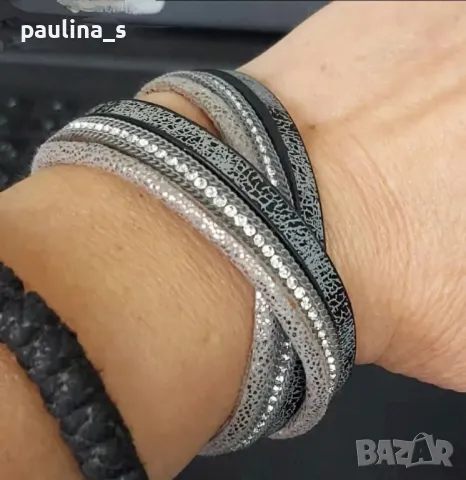 Два броя / Маркова гривна с магнитно закопчаване от стомана "Hallhuber" / ръчна изработка , снимка 10 - Гривни - 47201697