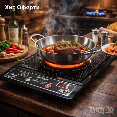 Индукционен котлон Cheffinger 2000W с дигитален дисплей, снимка 8 - Котлони - 53127062