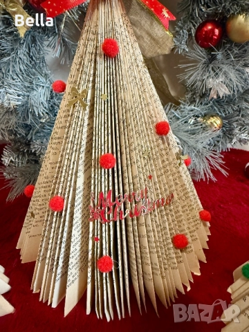 Уникална ръчно изработена сгъваема коледна елха | Рециклирани мат, снимка 8 - Други - 52443326