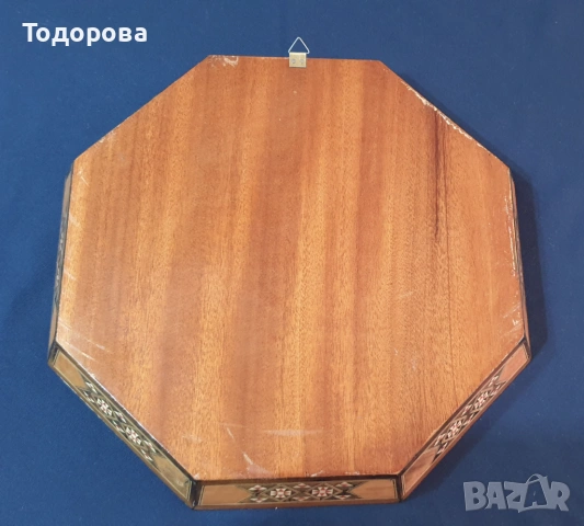  Старинна табла от екзотична дървесина и уникална интарзия, снимка 6 - Антикварни и старинни предмети - 53659282