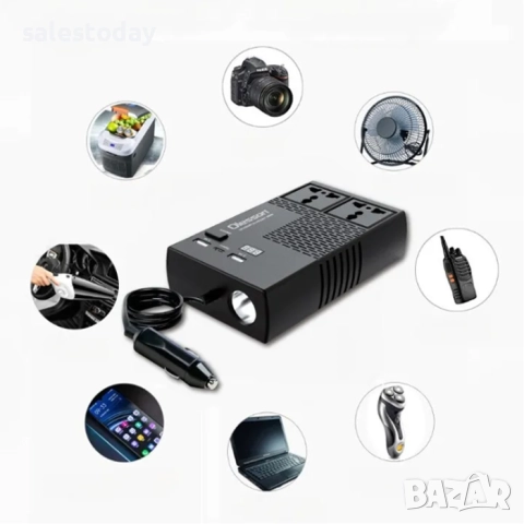 Преобразувател на напрежение от  от 12V/24V на 220V , снимка 2 - Аксесоари и консумативи - 51959029