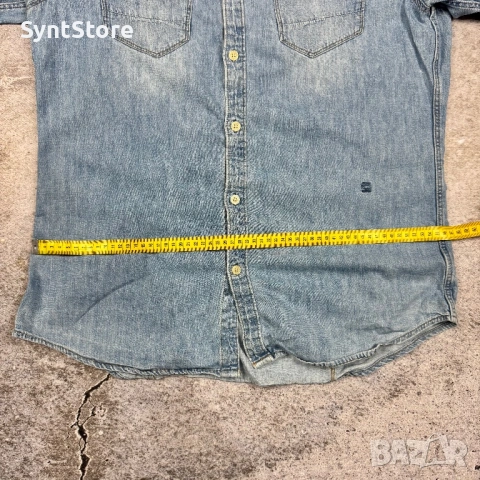 Оригинална мъжка дънкова риза G-Star RAW – Размер XL – Slim Fit, снимка 5 - Ризи - 53329060