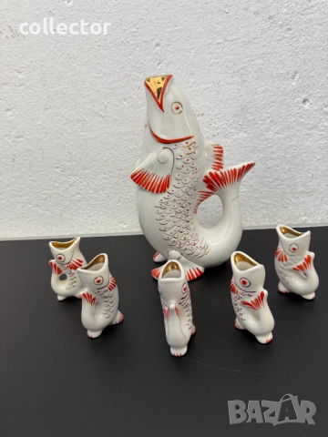 СОЦ порцеланов сервиз - "Семейство риби". №7715, снимка 5 - Антикварни и старинни предмети - 52738335