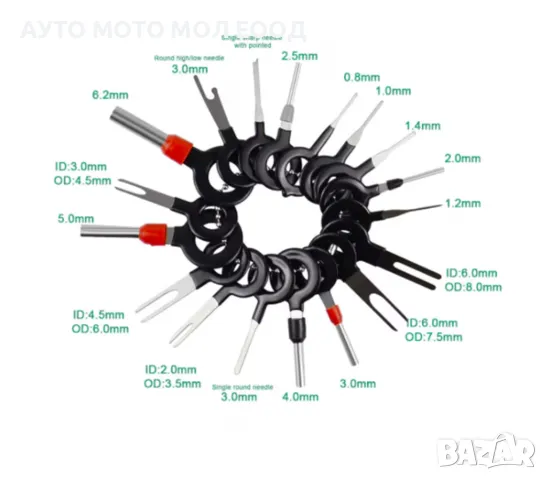 Инструменти за демонтаж на автомобилни пинове/кабели - 38 части., снимка 3 - Аксесоари и консумативи - 50319533