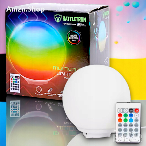 Battletron Razer Chroma RGB APP SMART CONNECT светлинна лампа топка за игри геймърска, снимка 4 - Лед осветление - 45031752