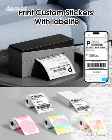 Принтер за етикети за доставка - товарителници , 249BT Bluetooth термичен принтер за етикети 4x6, снимка 7 - Принтери, копири, скенери - 45995077