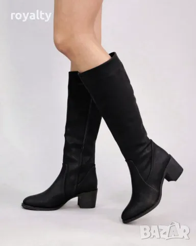 Ботуши на ток - Кожа, снимка 3 - Дамски ботуши - 49197118