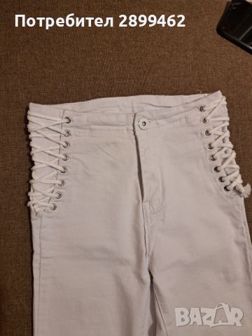 Бял панталон С размер, снимка 1 - Панталони - 45325674