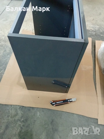 Комплект Шкаф за баня + Мивка Tiny 45 см – Антрацит , снимка 8 - Шкафове - 54156461