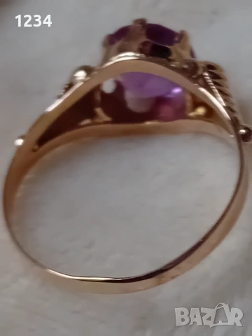 Златен пръстен с корона ръчна изработка , снимка 3 - Пръстени - 53245462