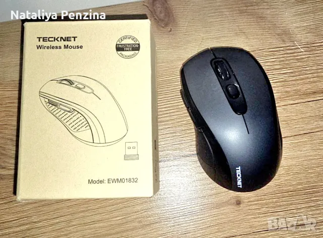 TeckNet EWM01832 Bluetooth Mouse - ергономична безжична мишка с блутут (черна), снимка 4 - Други - 48418530