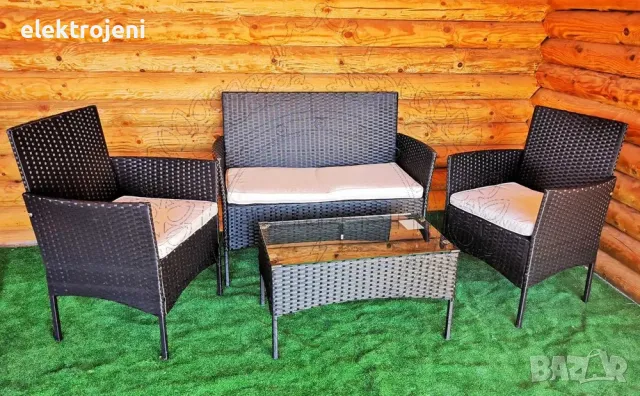 Градински Мебели От Ратан - Ратанов Комплект От 4 Части, снимка 2 - Градински мебели, декорация  - 49670094
