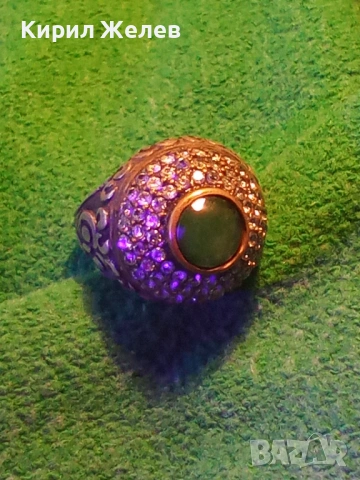 Винтидж сребърен пръстен стил Хюрем султан с НЕФРИТ орнаментиран ювелирно бижу 51826, снимка 17 - Пръстени - 52983143