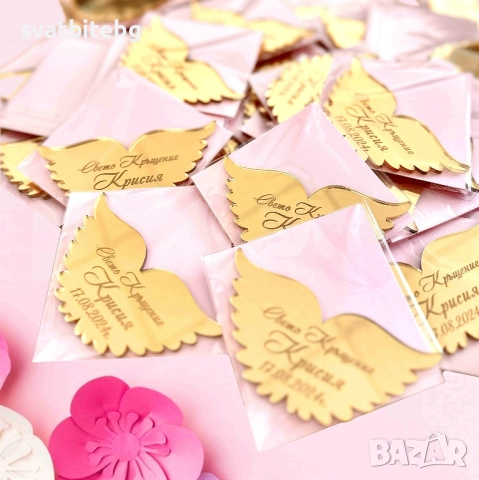 Персонализиран златен книгоразделител за кръщене с име и дата, снимка 7 - Подаръци за кръщене - 52475675