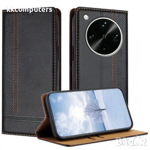 Кожен Калъф за Oppo Find X9 Ultra 5G - L-образна решетка, Стойка, Слот за карта, 8 цвята, снимка 6 - Калъфи, кейсове - 54265492