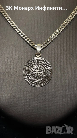 сребърен ланец , снимка 2 - Колиета, медальони, синджири - 48182790