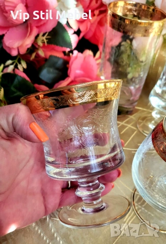 Италиански чаши Мурано , снимка 3 - Чаши - 53747223