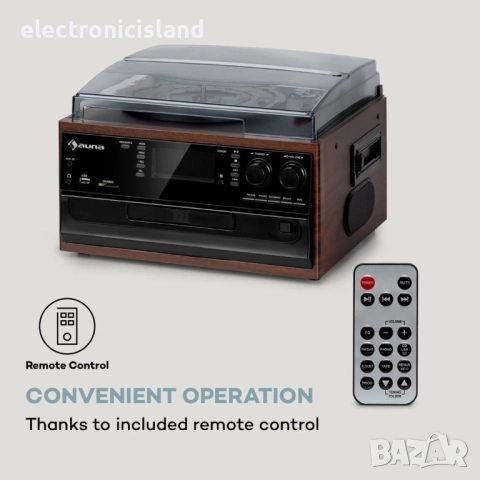 Ретро стил стерео система Oakland DAB, грамофон, касета, CD диск, FM радио, SD карта памет, блутут, снимка 2 - Аудиосистеми - 51814182