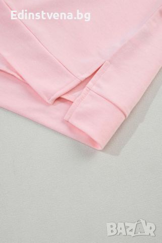 Дамска блуза в розово с къси бухнали ръкави и V-образно деколте, снимка 6 - Други - 46404766