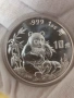 10 Юана 1996 г, Китай. (сребърна панда, 1 oz), снимка 1